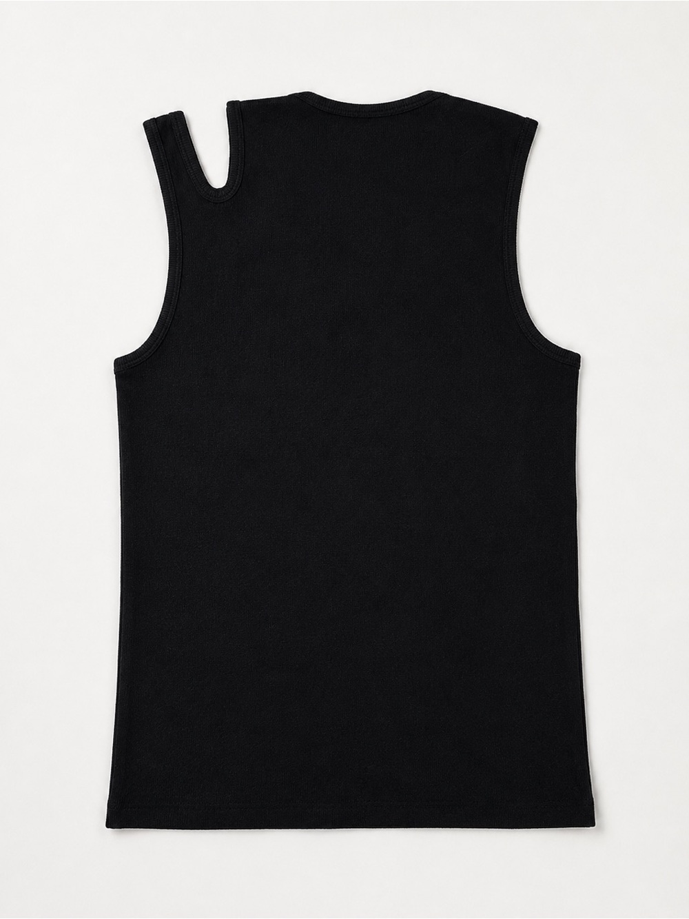 ZARA Black Men's Ribbed Tank Top with Shoulder Cutout Size Medium - Picture 5 of 6
